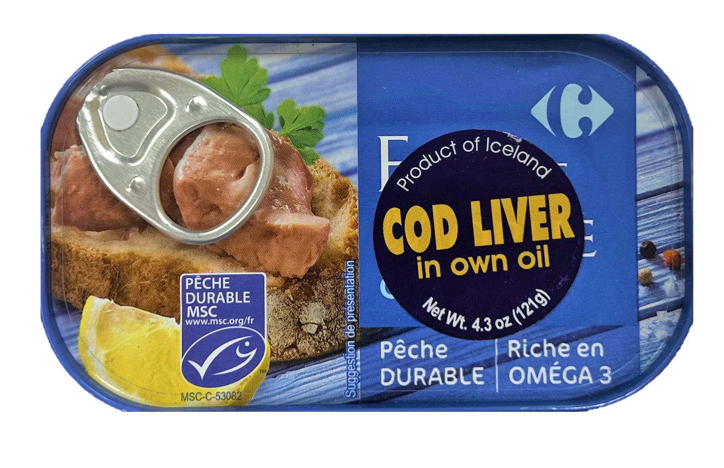 Foie de Morue Smoked Cod Liver in own oil 121g