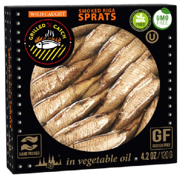 Grilled Catch Smoked Riga Sprats in olive oil, 4.2 Ounce