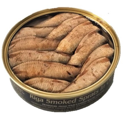 Grilled Catch Riga Sprats, Smoked Brisling Sardines in oil 5.6 oz